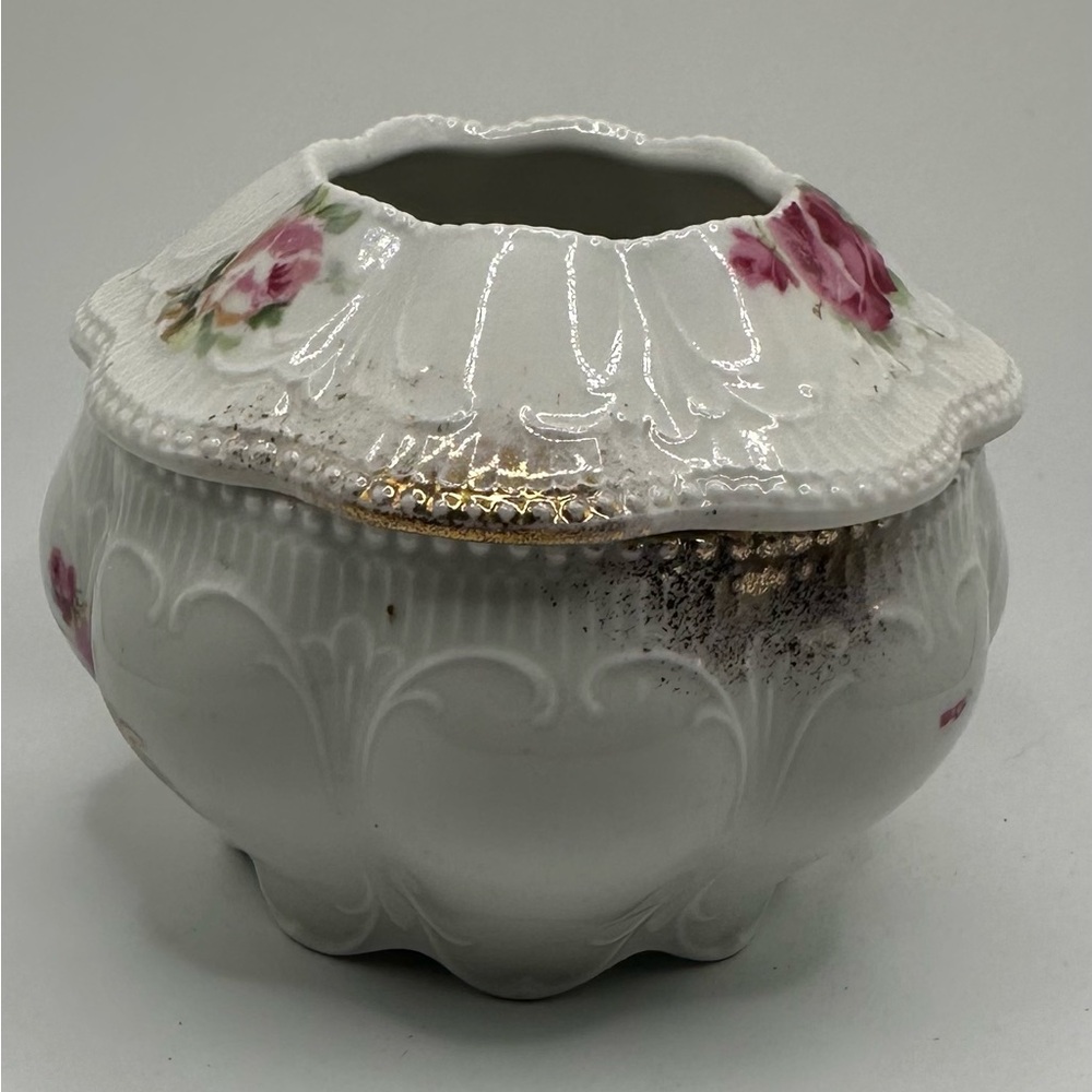 Vintage Austrian Porcelain Hair Receiver,‎ Victorian, Roses